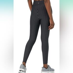 NWT Koral Pearl High Rise Lista Legging Black & White Pinstripes